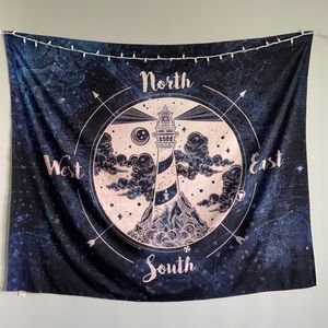 Society6 Lighthouse Compass Tapestry
